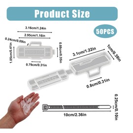 Cable Labelling, Pack of 50 Reusable Cable Labels, Identification Box with 50 Nylon Cable Ties, Transparent, Waterproof Cable Labelling, Cable Marking