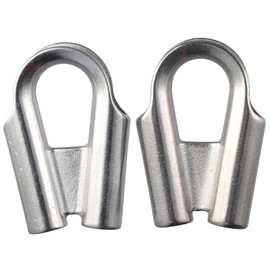 Fudeshe 2Pcs Stainless Steel Wire Rope Tube Thimble,Chicken Heart Ring,Wire Rope Thimbles,Wire Rope Protection Triangle Cable With Gear Pipe Type Ring