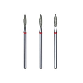 STALEKS PRO 3 Piece 2.3mm x 10mm Flame Shape Cuticle Cutter Set (Fine Grit)