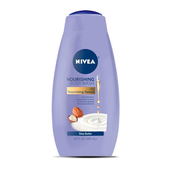 NIVEA Nourishing Shea Butter Care Body Wash - with Nourishing Serum - 20 fl. oz. Bottle