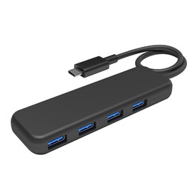 KabelDirekt USB Hub & Adapter, USB-C Male 4 USB 3.0 Ports (Slim Design for More Ports to PC/Notebook/Tablet/Smartphone, Macbook Compatible, USB SuperSpeed with 5Gbps, Black)