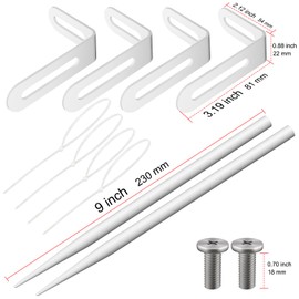 Downspout Bracket,Heavy Duty Size-Adjustable Storm-Proof Downpipe Bracket with Rust-Resistant Coating - Solid Iron Construction,Stable Support,Easy Install,for Lawn,Yard & Industrial Use(2 Pack White)