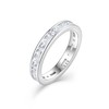 VA JENT Eternity Ring 925 Sterling Silver Baguette Cut Cubic