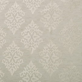 Superior Curtains, Window Treatments, Accents, Drapes Kitchen, Bedroom, Office, Living Room Windows, 8 Grommets, Chic Formal, Venetian Damask Jacquard Embroidered Curtains, Set of 2, 52" x 96", Ivory