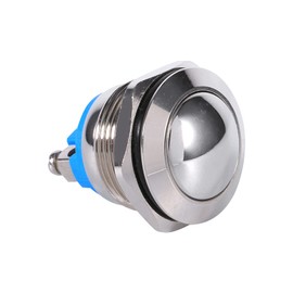 19 mm Momentary Pressure Switch, Waterproof Metal Push Button Switch, Momentary Button, Screw Terminals, Push Button Switch for Car, Motorhome, Truck, 12 V