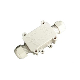 1 Piece IP68 Waterproof Junction Box, 2 Way Electric Outdoor Junction Box, Wire Range 4-9mm and 9-15mm (White)