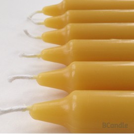 BCandle 100% Pure Beeswax Candles Organic Tapers - 8 Inches Tall, 3/4 Inch Diameter, Hand Made (Set of 16)