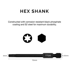 NEIKO 01149A Torx Head Drill Bit Set, 11-Piece Sizes TT6 to TT40 | Tamperproof Magnetic Torx Bits | 3 Quick Release Shanks | Premium S2 Steel | Compatible with Power Drills and Impact Drivers