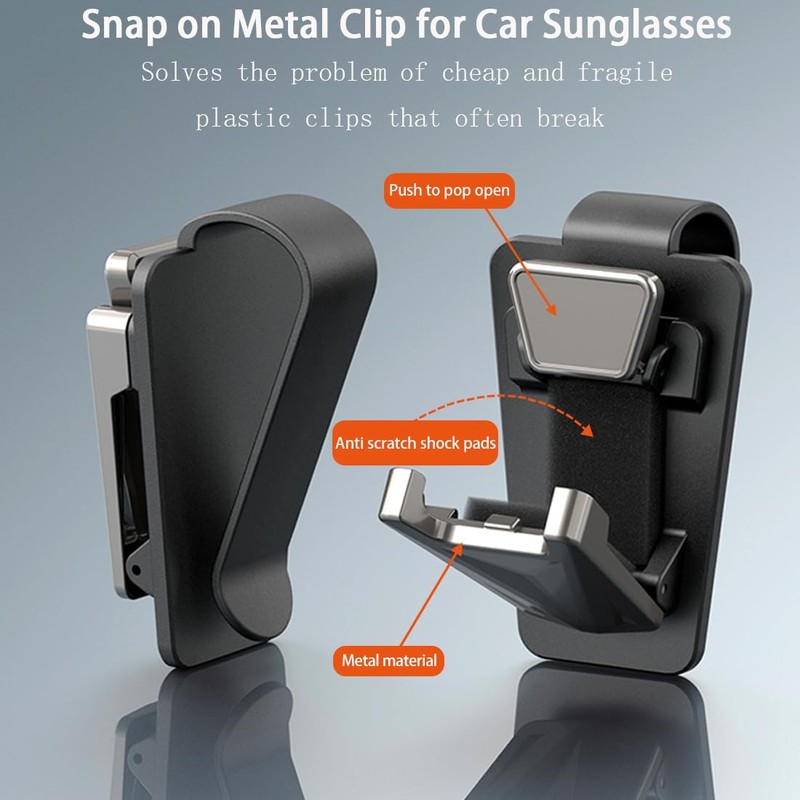2 Pack Sunglasses Holders for Car Visor,Snap On Car Sunglasses