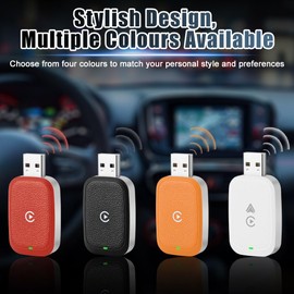 WODHMIEY Wireless CarPlay Adapter, Designed For iOS, 5.0GHz Fast & Stable Transmission, Auto Connection, Voice Assistant Control, Plug & Play, OTA Updates, Compatible With 98% Vehicles (Black)