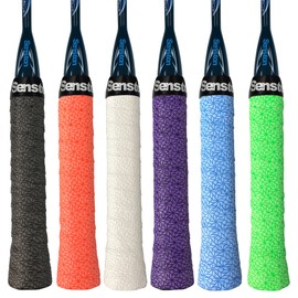 Senston 6 Pack PU Racquet Grips Tennis/Badminton/Squash Anti Slip Super Absorbent Handle Grip (6pcs Embossing)