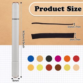 Teling 12 Packs Dual Tips Leather Dye Marker Pens Shoe Marker Leather Touch up Pen for Repair Scratches Shoe Surface, 12 Colors