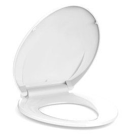GarveeTech Enlongated Toilet Seat, Slow Close Toilet Cover Seat for Easy Clean and Stain-Resistant, Plastic Toilet Seat With Cover, Quick-Release Hinges and Quick-Attach Hardware,White