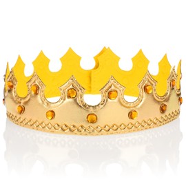 Regal Gold King Crown, Soft Birthday King Crown for Kids Birthday Boy Parties Accessory Supplies Boy Party Dress-Up Photo Props for Kids Baby Shower Party Decoration