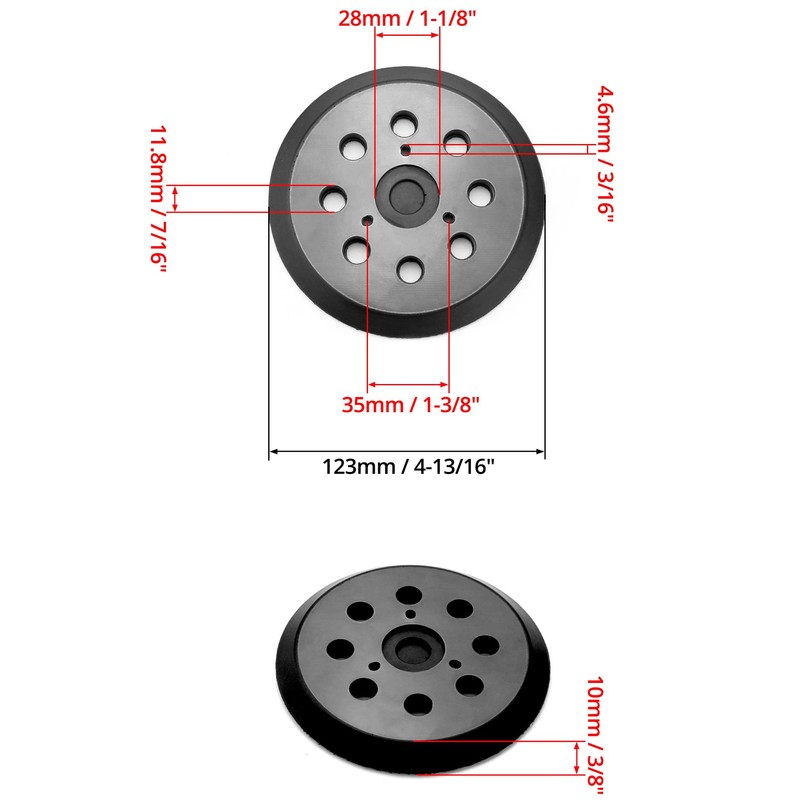 QWORK® 5 Inch 8 Hole Replacement Sander Base, Sanding Backing