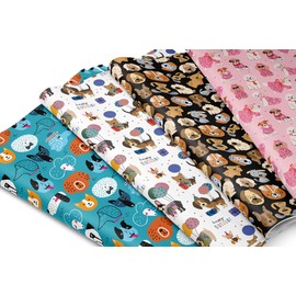 AIM & GGKK 8 Sheets of Wrapping Paper Dog Motifs (70 x 50 cm) for Birthday or Christmas Gifts for Dogs, Dog Owners, Fur Mum, Children, Girls and Boys