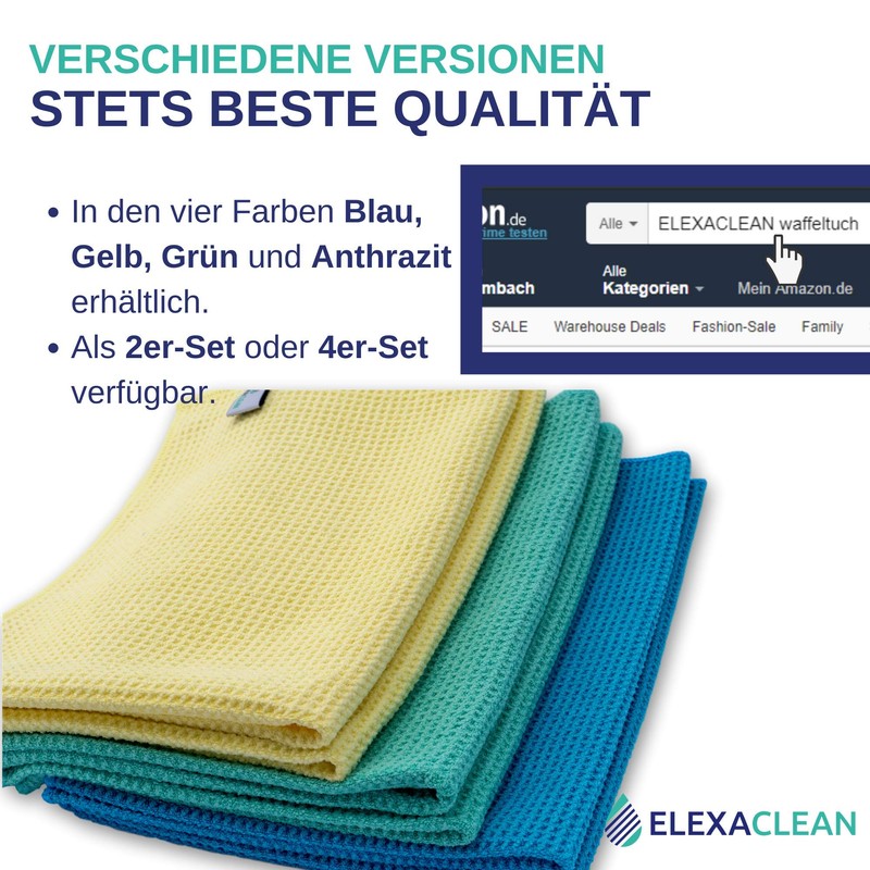 Elexaclean Microfibre Drying Cloth, Premium Waffle Cloth (60 x 40