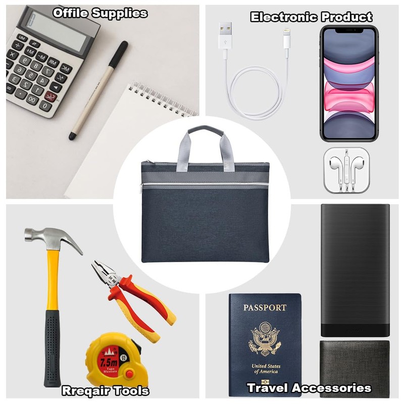 A4 Office Document Bag with Handle, Portable Document Bag A4