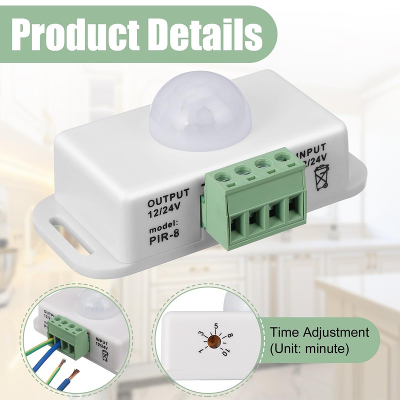 6 Pack 12V 24V PIR Sensor LED Motion Sensor Motion