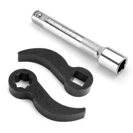 3pcs Adapter Head Tool, Half Shaft Tool Fit for Square & Plum Blossom Shape Profile Crowbar Half Shaft Wrench Car Repairing Adjustable Angle Head Pry Bar for Tighting Small Space