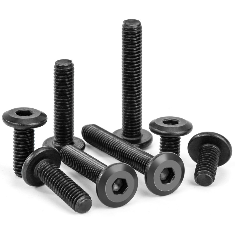 Tunejoy Flat Head Screws Black M6 x 10 mm Flat