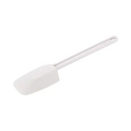 Restaurantware Met Lux 10 Inch Rubber Spatula 1 Spoon Baking Spatula - Flexible Dishwashable White Rubber Cooking Spatula Heat-Tolerant Use For Mixing Or Scraping During Baking