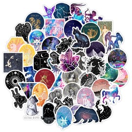 Zodiac Stickers |50Pcs Constellations Waterproof Vinyl Decals for Water Bottles Book Laptop Bicycle Luggage Cup Mobile Phone