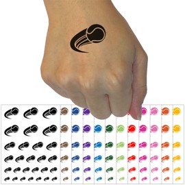 Tennis Ball in Motion Sports Temporary Tattoo Water Resistant Fake Body Art Set Collection - Light Pink (One Sheet)