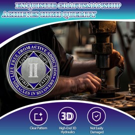 Blue and Silver 2 Year Sobriety Chip The Upward Hand Sobriety Coin NA Chips and Medallion AA NA Chip Narcotics Anonymous GiftRecovery Anniversary Token Sobriety Gifts for Men Women