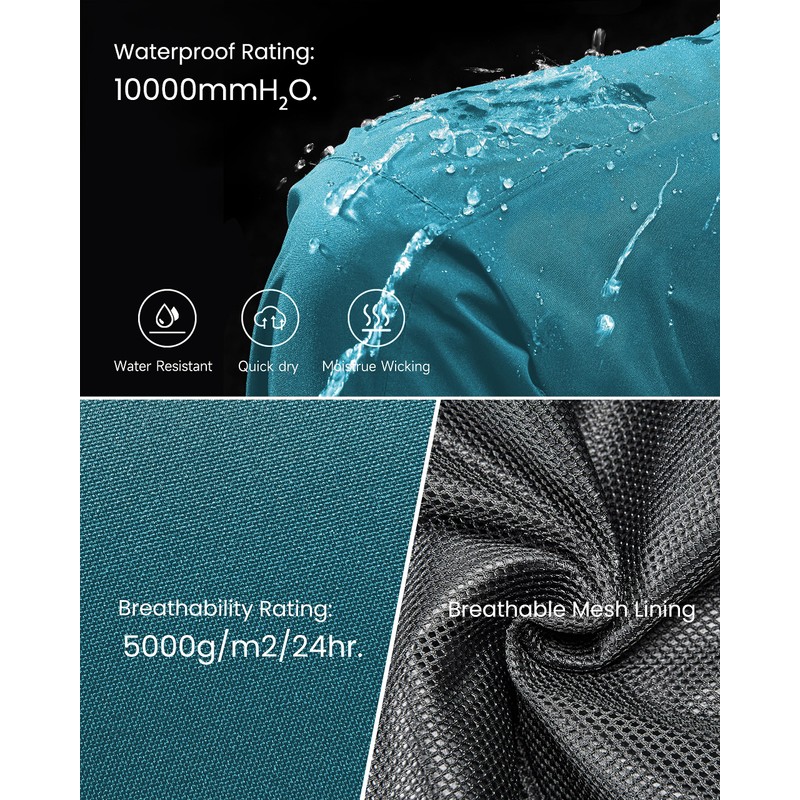 Rain Pants Mens Waterproof Rain Over Pants Windproof Hiking Pants