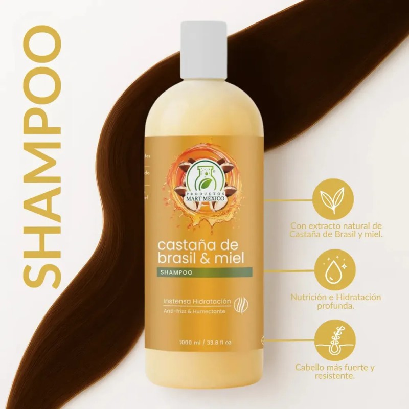 Shampoo Capilar Miel & Castaña De Brasil Anti Frizz 1l
