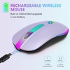 FUWANG Rechargeable Wireless Bluetooth Mouse, 2.4G USB Optical Input Mouse,