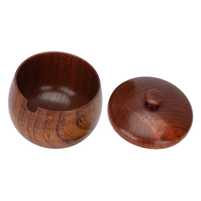 Sour Jujube Wood Condiment Jar Japanese Safe Dustproof Classic Flip