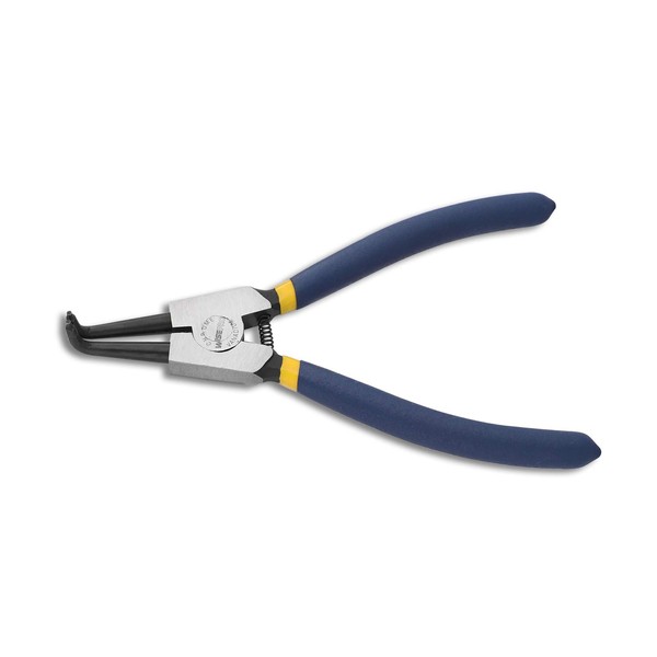 WISEPRO Circlip Pliers External Heavy Duty Snap Ring Pliers with Bent Jaw for Ring Removing and Retaining 7 Inch