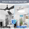 Sofucor 47 Inch Ceiling Fan with Lights and Remote Modern