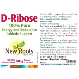 NEW ROOTS HERBAL New Roots Herbal D-Ribose Powder 500g, 100 Servings - D-Ribose for Energy, Stamina & Performance - Supports ATP Production, Endurance and Athletic - Gluten-Free & Non-GMO - Ideal for Active Lifestyles