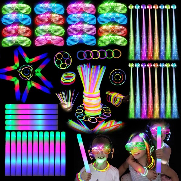 BAIJLE 148 PCS Glow in the Dark Party Supplies 16PCS