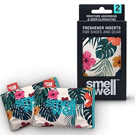 SmellWell Odour Eliminating Air Purifying Bags (2 Pack | 100g) Activated Bamboo Charcoal Air Freshener for use from Gym to Car to Home (Flower Power, Original)