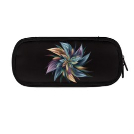 TSOVTHRID Abstract Flower Pencil Case for Women Men, Pen Box Pencil Cases for School Office Bible Journaling Supplies and Accessories, Black