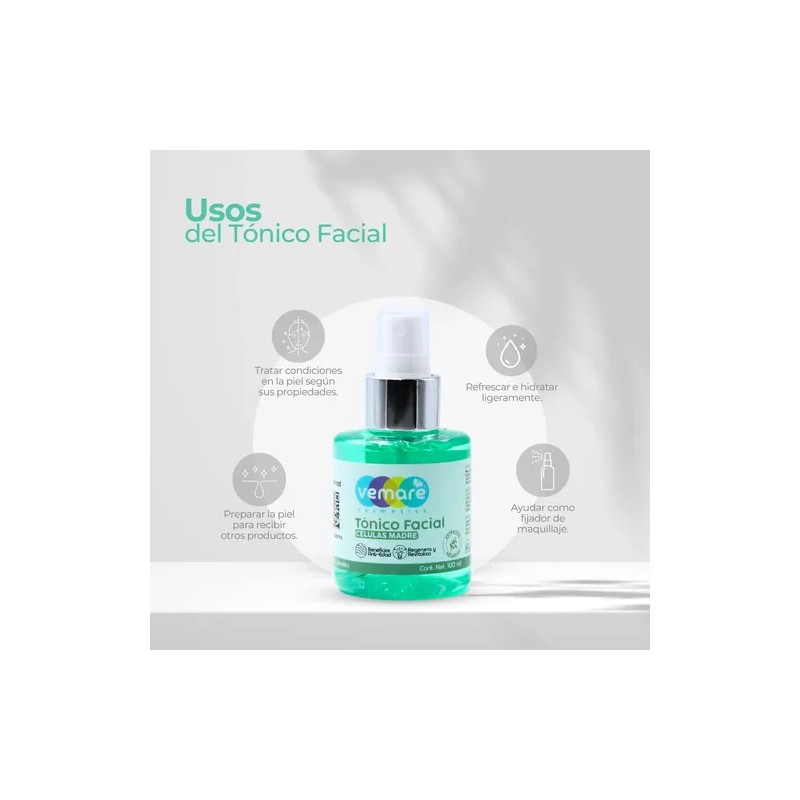 Tónico Facial De Células Madre Vemare Rejuvenecedor 100ml