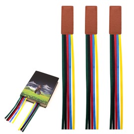 3 Stück Lesezeichen,Bookmark, Band,Mit Gummiband,Bibel Lesebändchen,Kunstleder Set Mit 5 Bunt Bändern,Bibel-Lesezeichen,Bibel Seiten Band Buchmarkierungen Set,für Bücher,Büro Lesen Briefpapier Roman