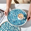 Chunful 10.4 Inch Mother of Pearl Round Serving Tray Wood