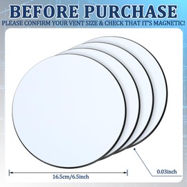 Tellegloww 4 Pcs Round Magnetic Vent Covers 6.5 Inch Air Vent Covers for Home Floor Wall Ceiling RV Air Registers Home HVAC and AC, Fit for Magnetic Metal Surface only