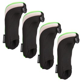 Sword &Shield sports Golf Hybrid Club Head Covers Set of 4 with Interchangeable No. Tag UT Cover (Green)