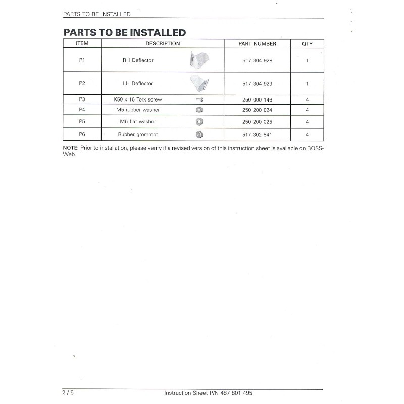 SKIDOO SKI-DOO WINDSHIELD SIDE AIR DEFLECTOR KIT 860200912 MEDIUM &