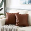 Fancy Homi Faux Leather Boho Decorative Throw Pillow Covers, Thick