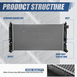 Auto Dynasty Aluminum Radiators Compatible with 2016-2021 Toyota Corolla Prius Prime 1.8L Hybrid Corolla Models, 1-Row Cooling Radiator, DPI 13869, 1640037410
