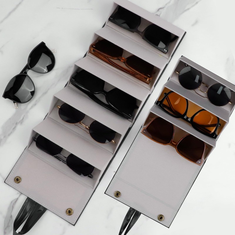 JUMRHFAN Sunglasses Organiser Travel Glasses Case Foldable Multiple Pairs Glasses