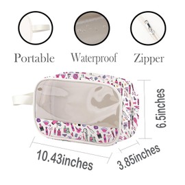 PXTIDY Hairdresser Gifts Hairdresser Definition Clear Makeup Bag Salon Hair Stylist Travel Toiletry Pouch Cosmetology Gifts