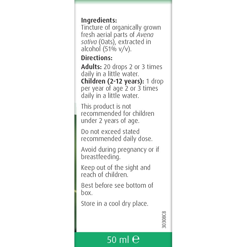 A.Vogel Avena Sativa Oat Drops | Food Supplement | Organically